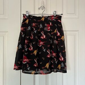 Patterned Black Mini Skirt